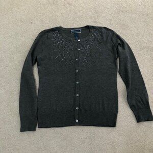 Karen Scoot New No Tags Silver Sweater Neck Gems / Jewels Size Small Birthday